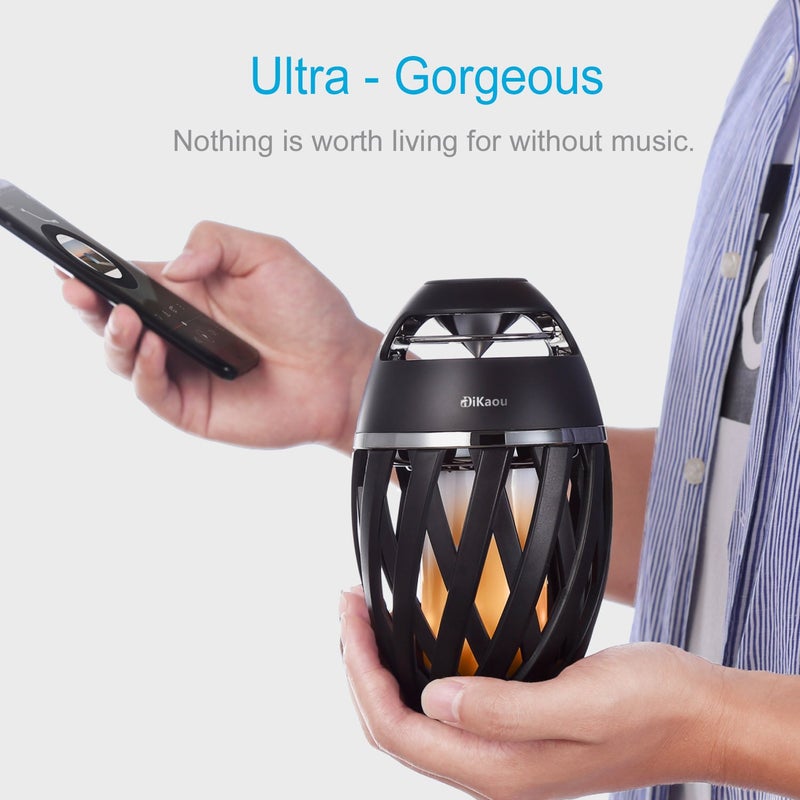 DiKaou Led Flame Speaker, Torch Atmosphere Bluetooth Speakers&Outdoor Portable Stereo Speaker with HD Audio and Enhanced Bass,LED flickers Warm Yellow Lights BT4.2 for iPhone/iPad/Android - Image 4